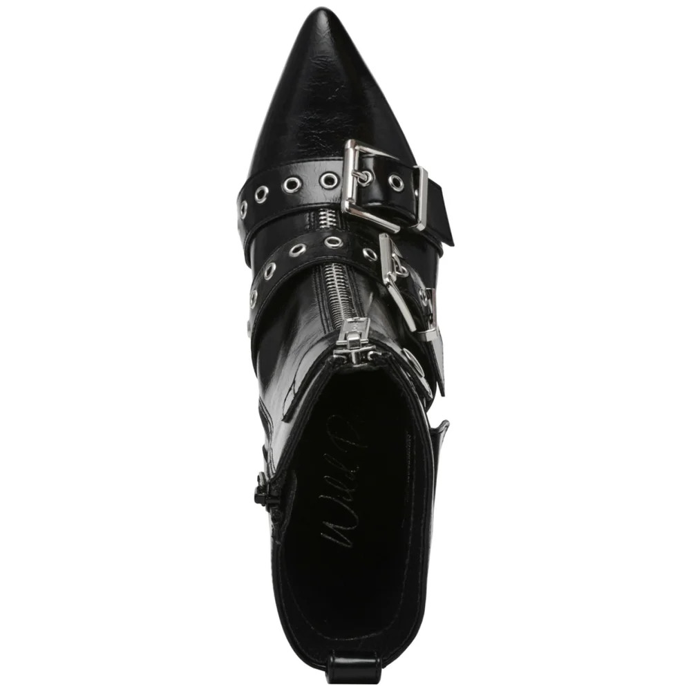 Wild Pair Women's Size 8 Black Moonbeam Buckle, Zip & Snap Booties NIB - Picture 4 of 14